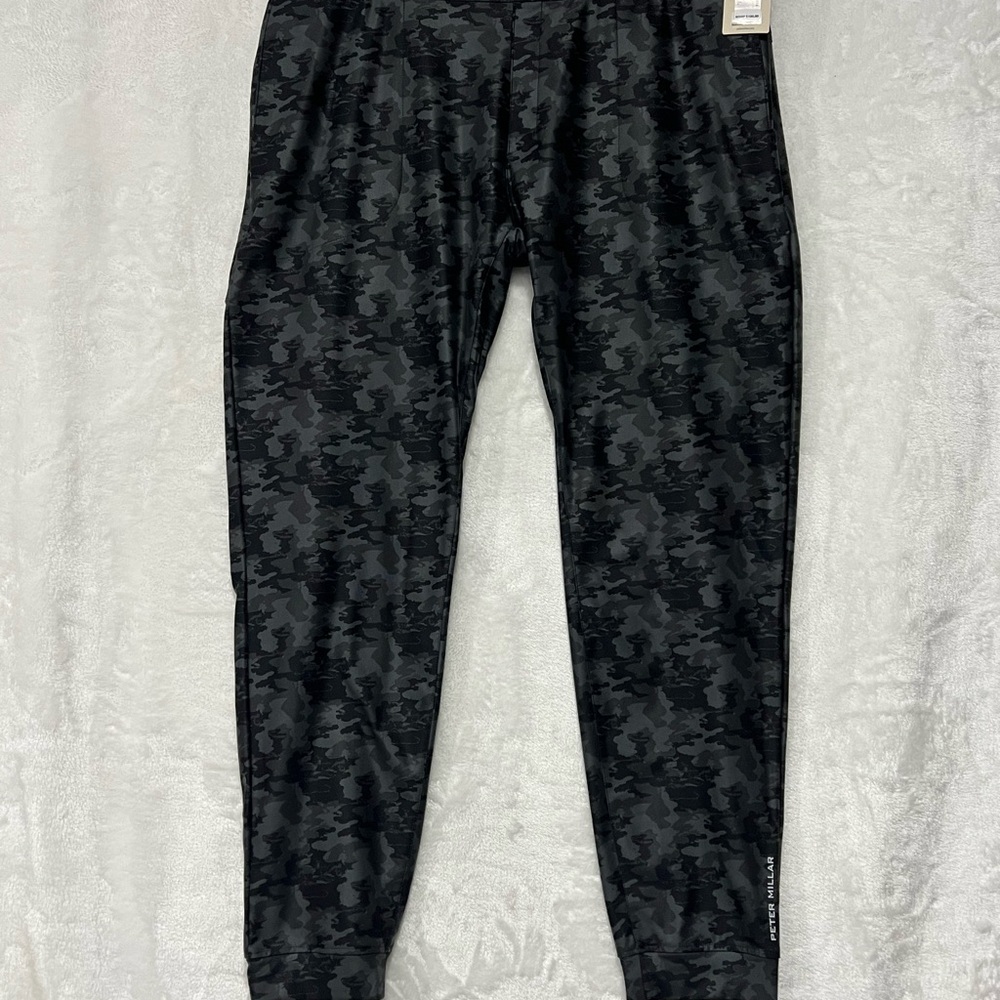 Peter Millar Atlas Performance Joggers Pants Mens XL Black Camo Golf NWT
